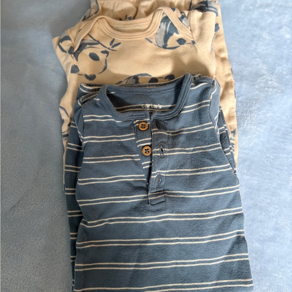 Carter's Navy and Cream Striped Long Sleeve Tee